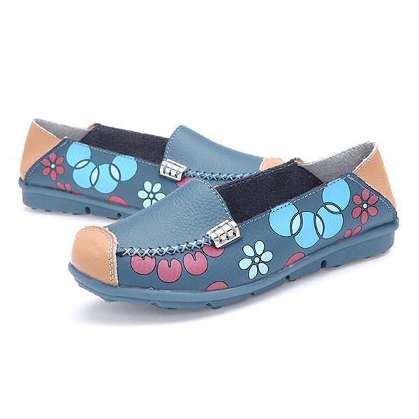 Dames Flats Schoenen Comfortabele Ademende Slip Op Bloem Bloemen Platte Loafers Schoenen