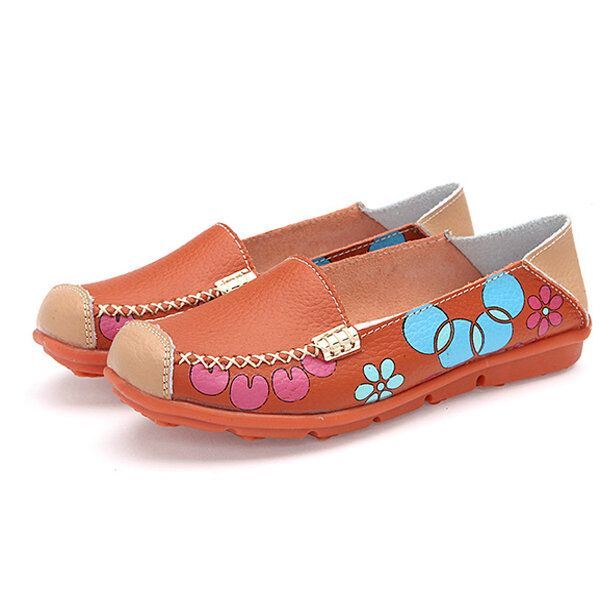 Dames Flats Schoenen Comfortabele Ademende Slip Op Bloem Bloemen Platte Loafers Schoenen