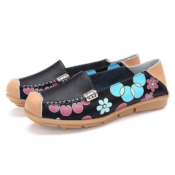 Dames Flats Schoenen Comfortabele Ademende Slip Op Bloem Bloemen Platte Loafers Schoenen