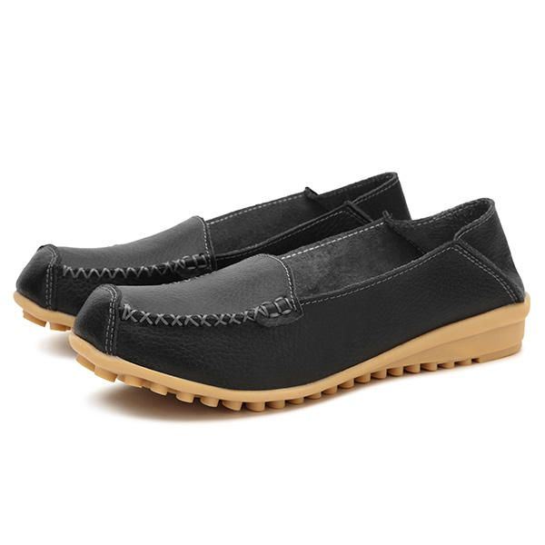 Dames Flats Schoenen Comfortabele Casual Slip On Ronde Neus Zachte Platte Loafers Schoenen