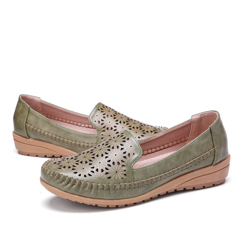 Dames Floewrs Hollow Comfy Non-slip Casual Platte Loafers