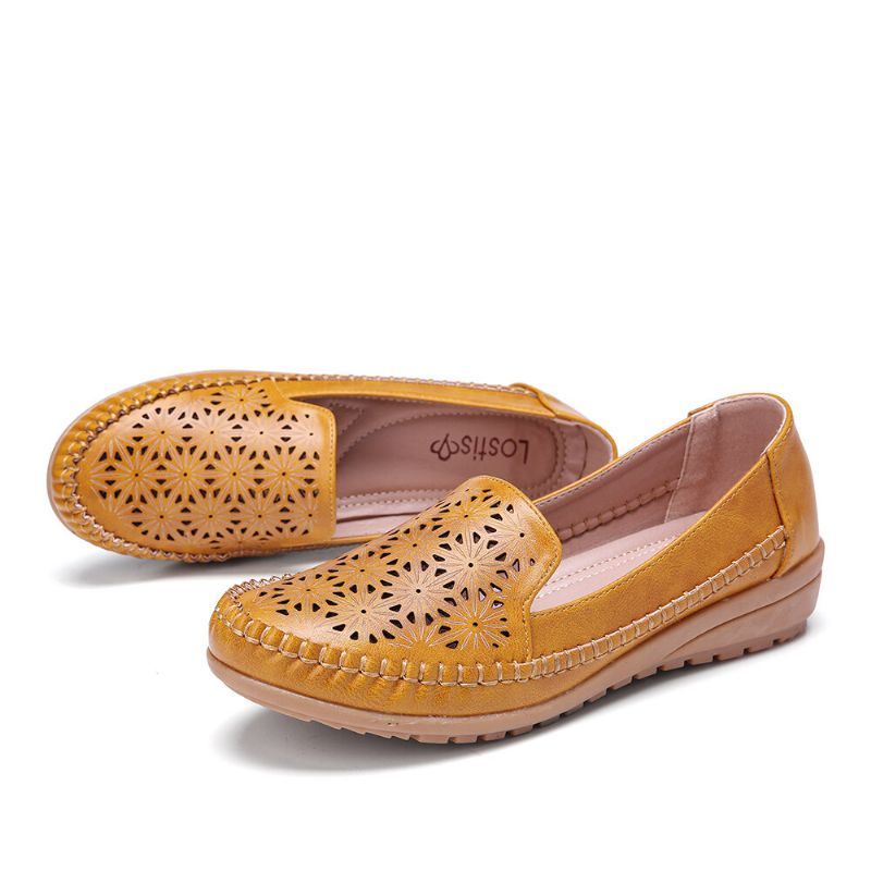 Dames Floewrs Hollow Comfy Non-slip Casual Platte Loafers