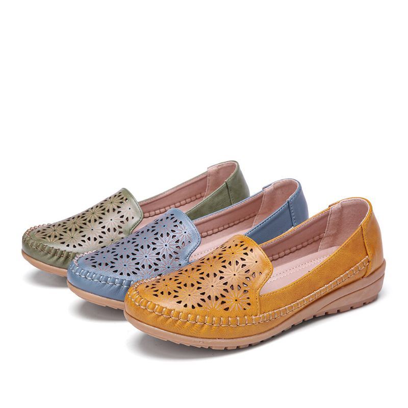 Dames Floewrs Hollow Comfy Non-slip Casual Platte Loafers