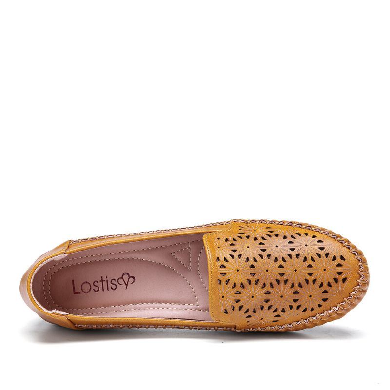 Dames Floewrs Hollow Comfy Non-slip Casual Platte Loafers