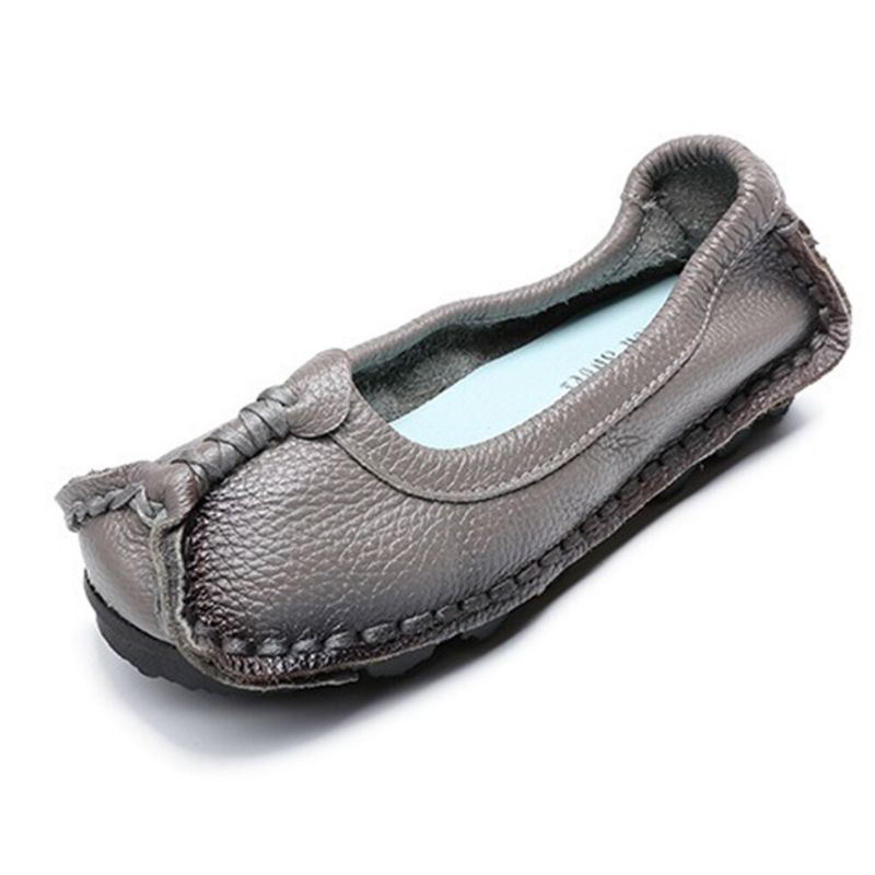 Dames Folkways Stricing Comfortabele Ademende Casual Leren Loafers