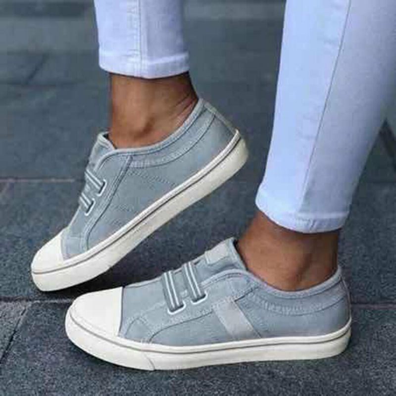 Dames Grote Maat Canvas Sneakers Elastische Band Casual Flats