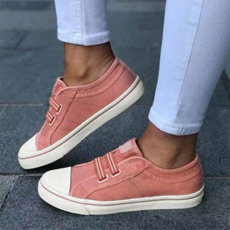 Dames Grote Maat Canvas Sneakers Elastische Band Casual Flats