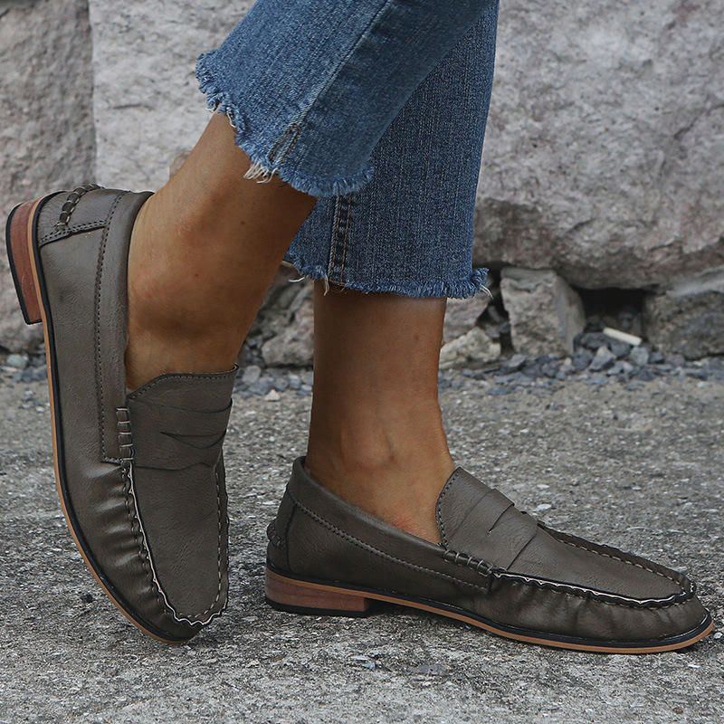 Dames Grote Maat Comfy Soild Slip On Casual Flats Loafers