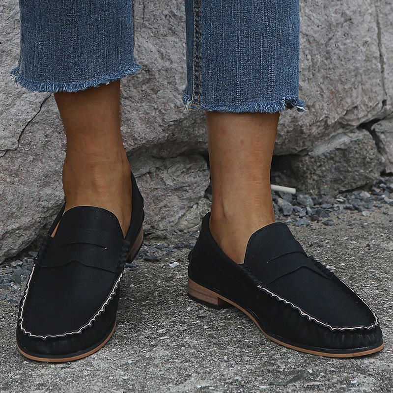 Dames Grote Maat Comfy Soild Slip On Casual Flats Loafers