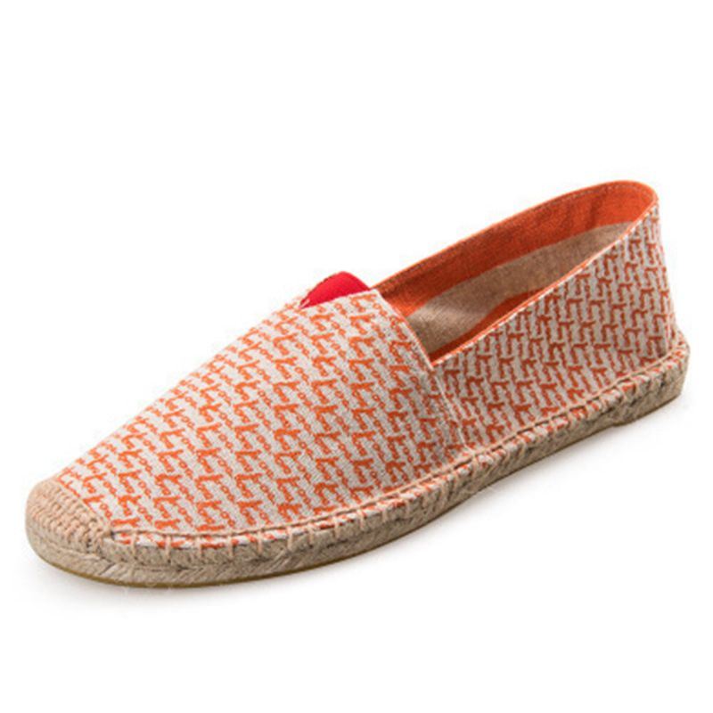 Dames Grote Maat Effen Kleur Slip-on Espadrilles Visser Platte Schoenen