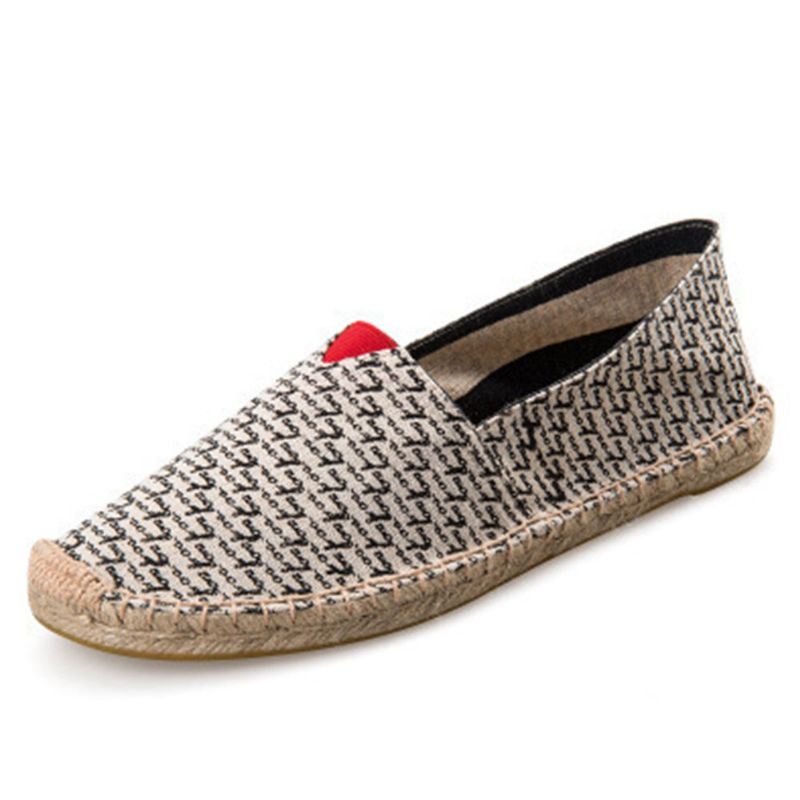 Dames Grote Maat Effen Kleur Slip-on Espadrilles Visser Platte Schoenen