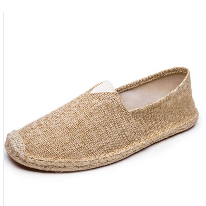 Dames Grote Maat Effen Kleur Slip-on Espadrilles Visser Platte Schoenen