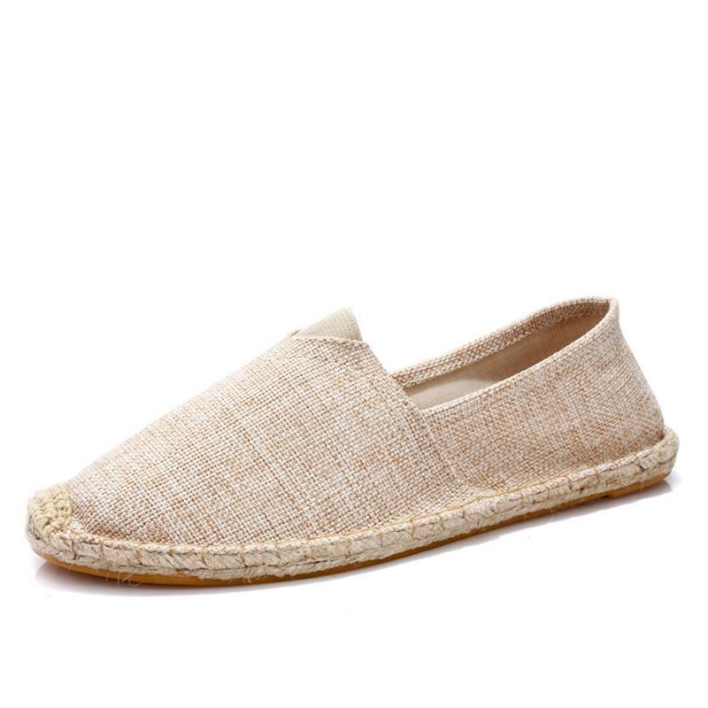 Dames Grote Maat Effen Kleur Slip-on Espadrilles Visser Platte Schoenen