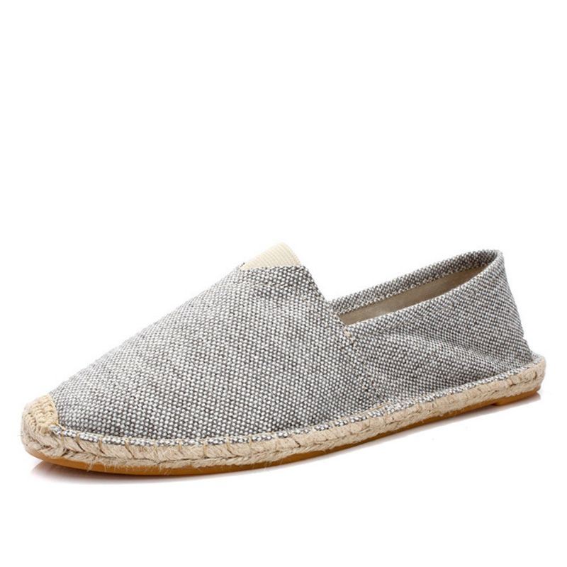 Dames Grote Maat Effen Kleur Slip-on Espadrilles Visser Platte Schoenen