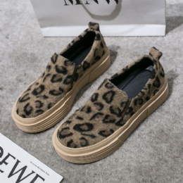 Dames Grote Maat Leopard Suede Antislip Comfy Casual Flats