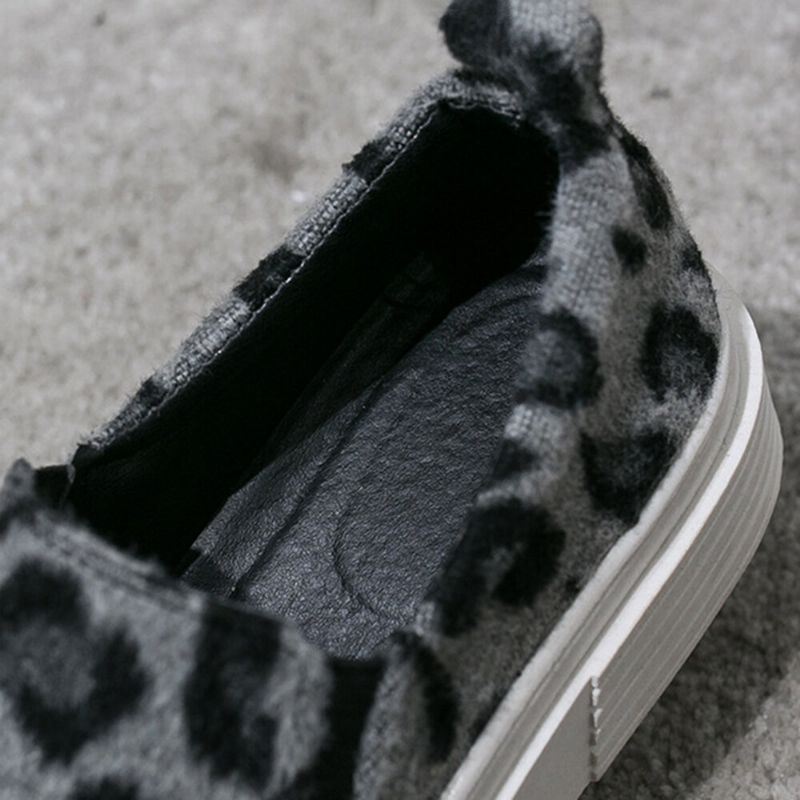 Dames Grote Maat Leopard Suede Antislip Comfy Casual Flats