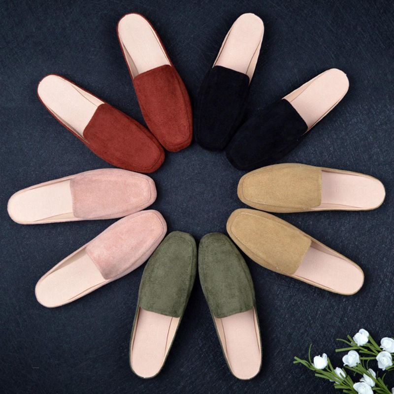 Dames Grote Maat Pure Kleur Lichtgewicht Casual Flats Loafers