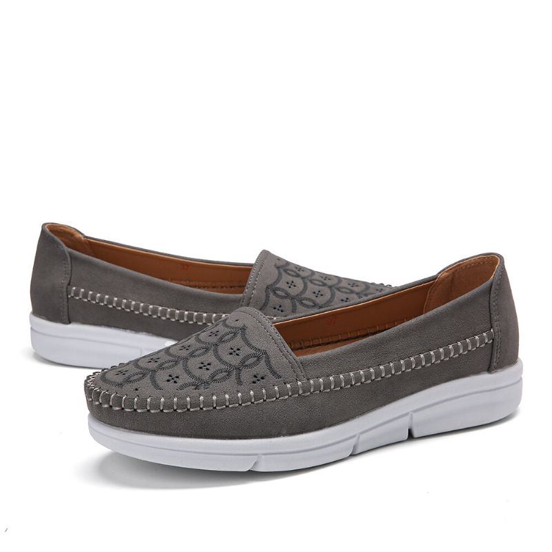 Dames Hand Stricing Hollow Comfy Massage Ademende Casual Flats