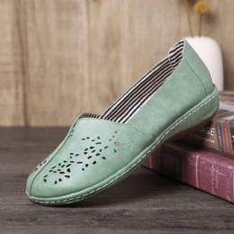 Dames Hand Stricing Hollow Comfy Retro Casual Slip On Flats