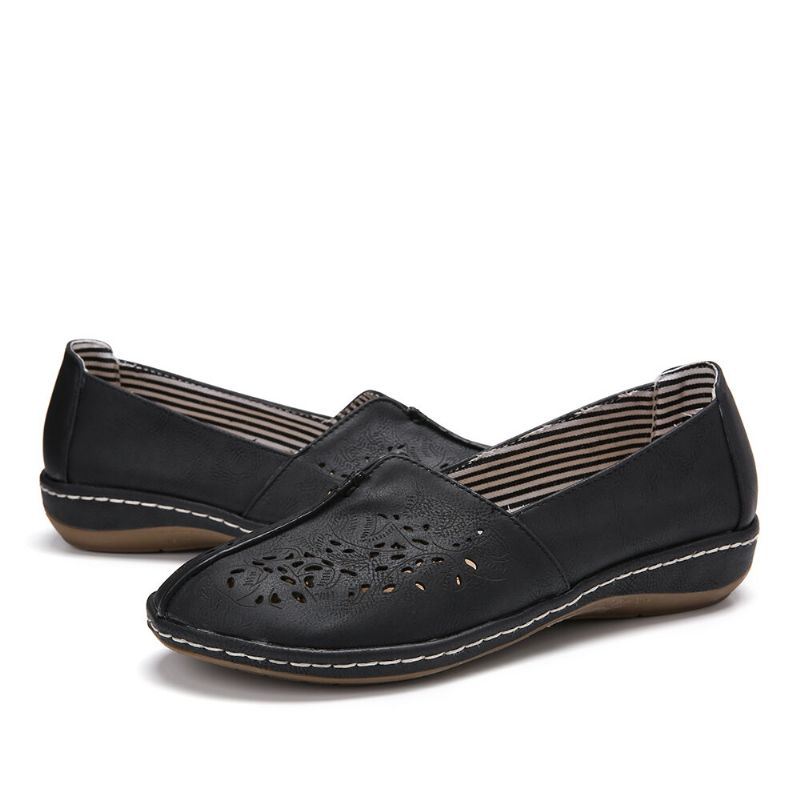 Dames Hand Stricing Hollow Comfy Retro Casual Slip On Flats