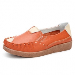 Dames Herfst Flats Zachte Sloe Ronde Neus Schoenen Kleur Bijpassende Platte Loafers