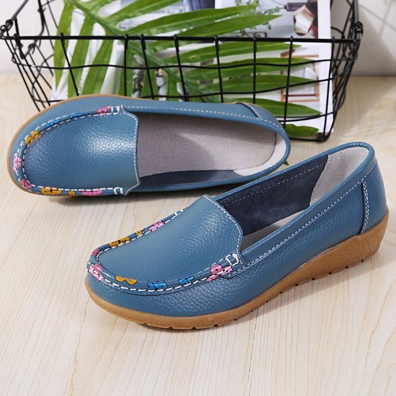 Dames Kleurrijke Stricing Comfy Non-slip Casual Slip On Loafers