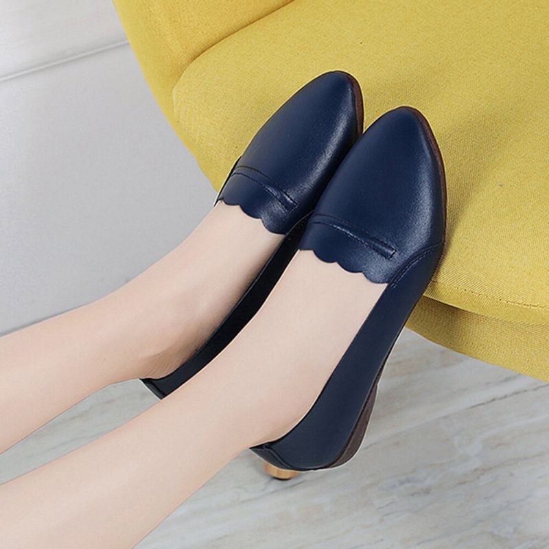 Dames Lace Trim Comfy Soft Sole Casual Slip On Flats Loafers