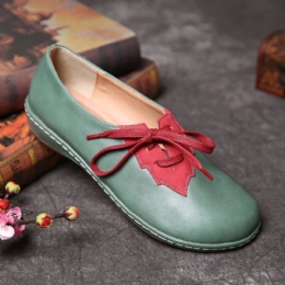 Dames Leaf Splicing Decor Comfortabele Antislip Casual Flats