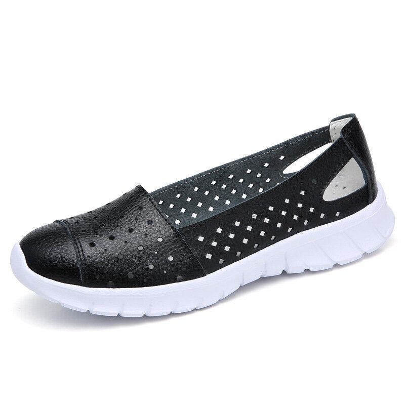 Dames Lederen Holle Comfortabele Ademende Zachte Casual Flats