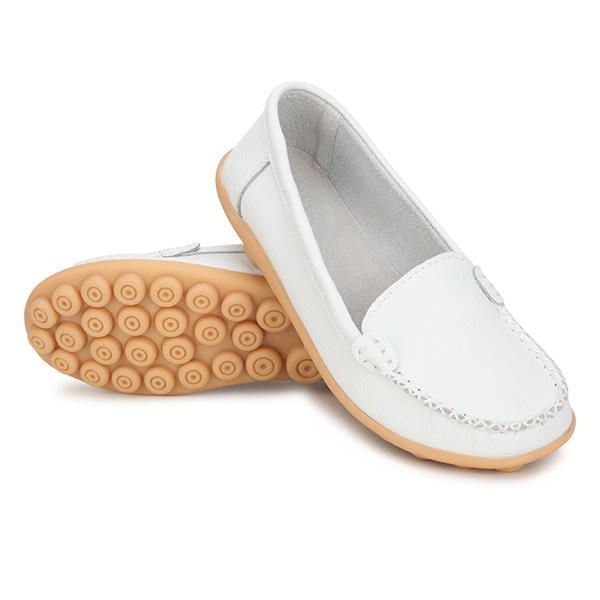 Dames Lederen Slip-on Anti-slip Ballet Flats Casual Schoenen