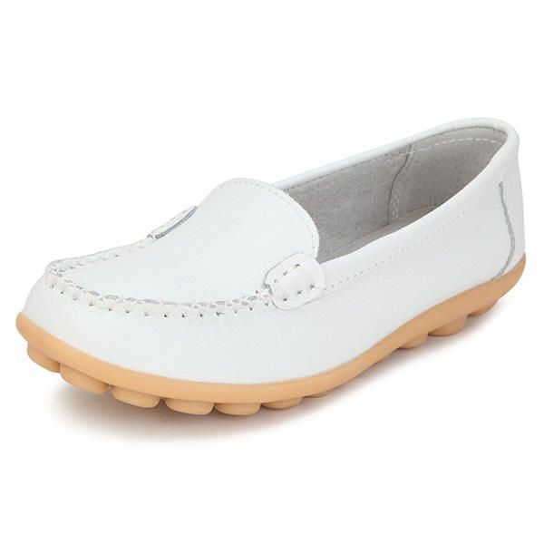 Dames Lederen Slip-on Anti-slip Ballet Flats Casual Schoenen