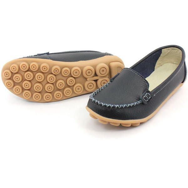 Dames Lederen Slip-on Anti-slip Ballet Flats Casual Schoenen