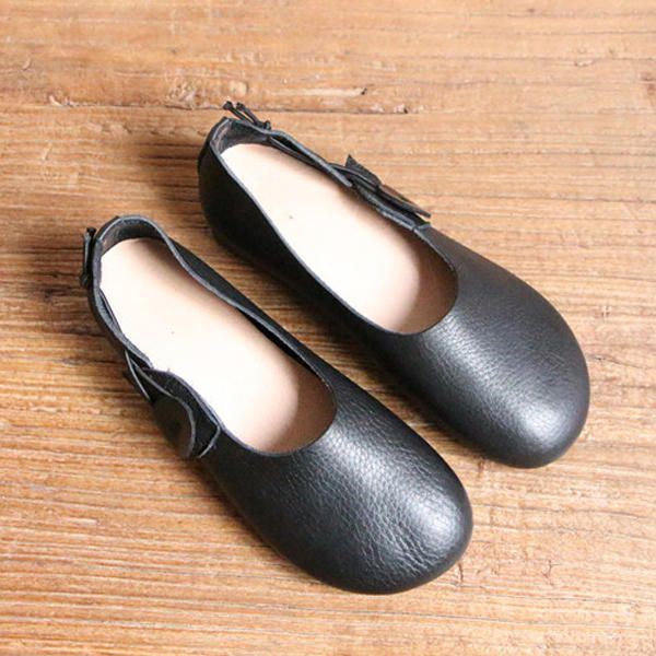 Dames Leren Casual Outdoor Soft Slip On Flat Loafer Shoes