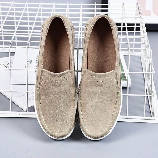 Dames Leren Rocker Sole Casual Loafers