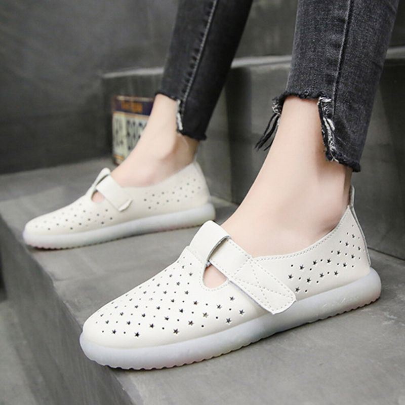 Dames Lichtgewicht Uitgehold Ademende Zachte Haaklus Casual Comfortabele Flats