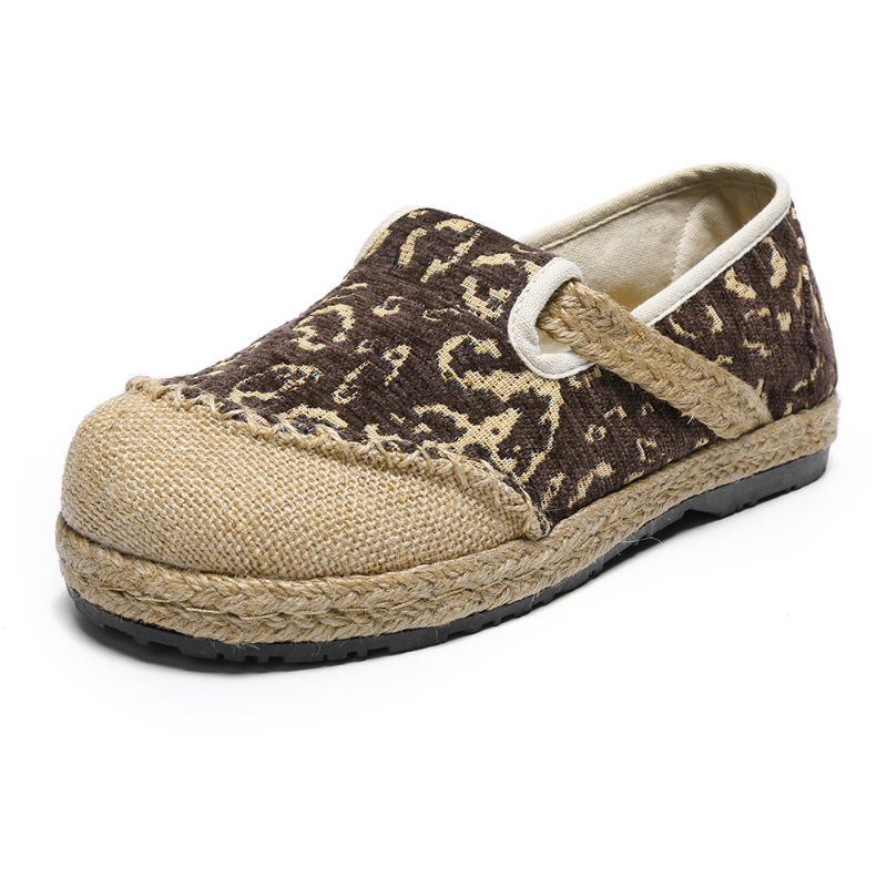 Dames Linnen Handgemaakte Espadrille Comfortabele Draagbare Casual Loafers