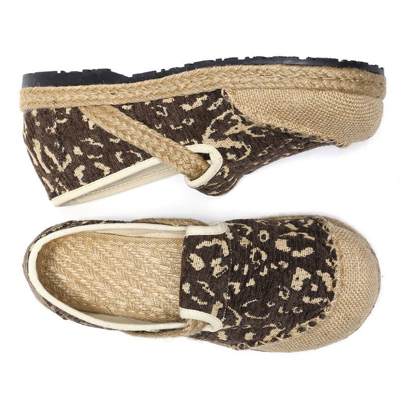 Dames Linnen Handgemaakte Espadrille Comfortabele Draagbare Casual Loafers