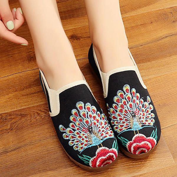 Dames Loafers Bloem Slip Op Comfortabele Platte Casual Schoenen