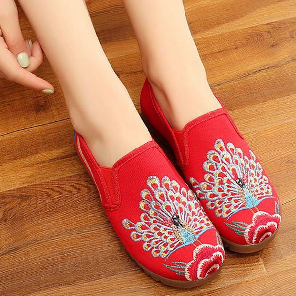 Dames Loafers Bloem Slip Op Comfortabele Platte Casual Schoenen