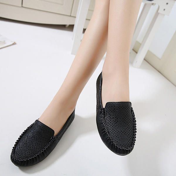 Dames Loafers Leer Outdoor Soft Sole Flats Casual Schoenen