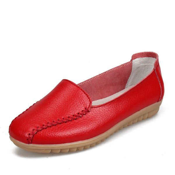 Dames Loafers Schoenen Casual Outdoor Slip On Leren Flats