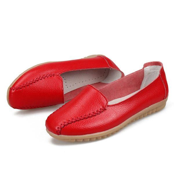 Dames Loafers Schoenen Casual Outdoor Slip On Leren Flats