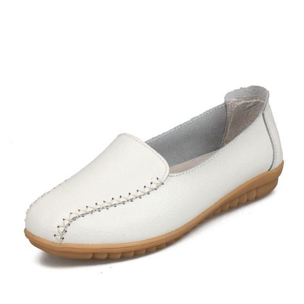 Dames Loafers Schoenen Casual Outdoor Slip On Leren Flats