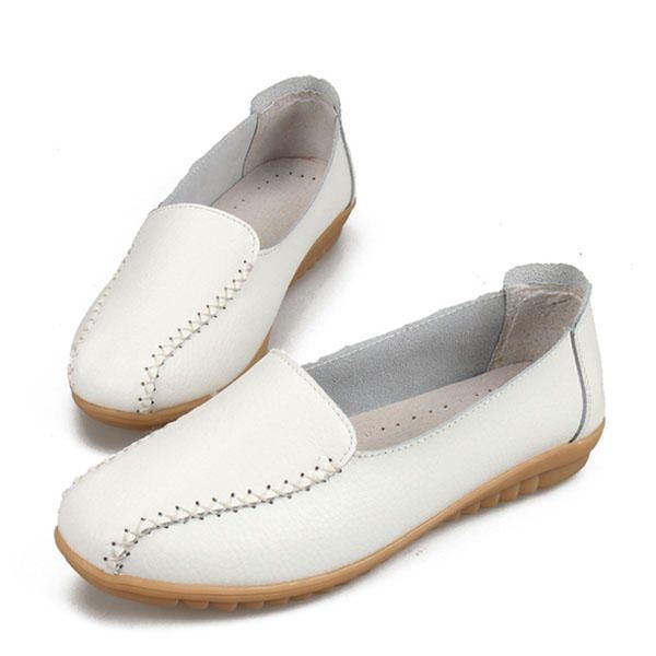 Dames Loafers Schoenen Casual Outdoor Slip On Leren Flats