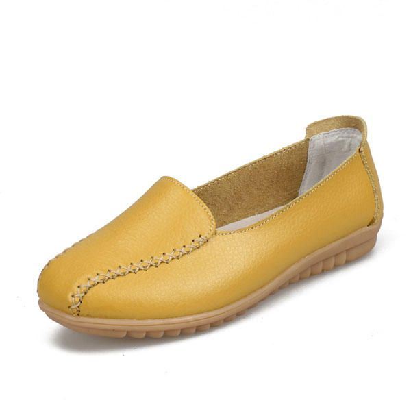 Dames Loafers Schoenen Casual Outdoor Slip On Leren Flats