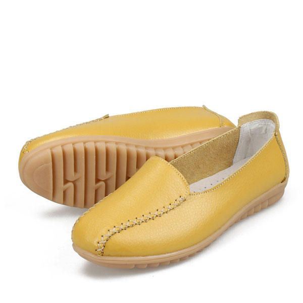 Dames Loafers Schoenen Casual Outdoor Slip On Leren Flats