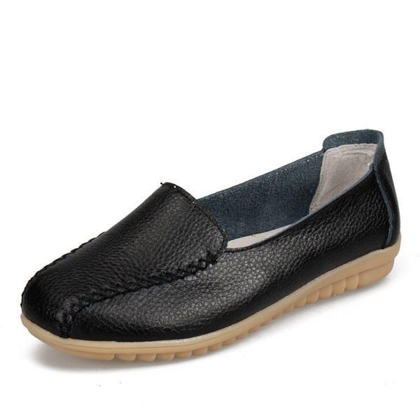 Dames Loafers Schoenen Casual Outdoor Slip On Leren Flats