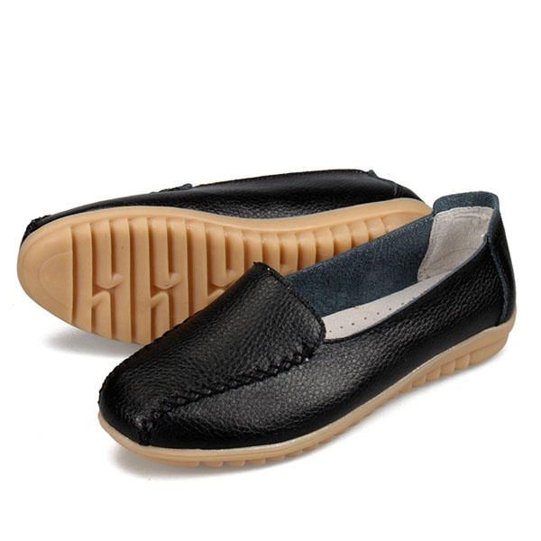 Dames Loafers Schoenen Casual Outdoor Slip On Leren Flats