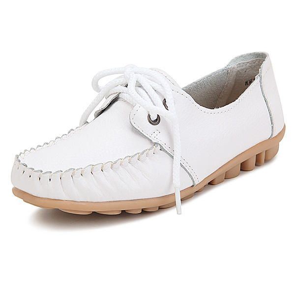 Dames Nieuwe Trendy Casual Platte Hak Schoenen Boog Knoop Ronde Neus Slip Snoep Kleur Loafer Schoenen