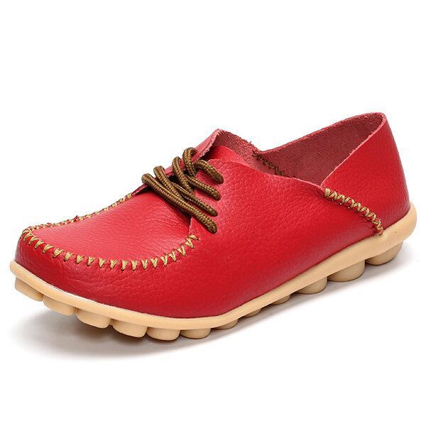 Dames Platte Schoenen Outdoor Veterschoenen Ronde Neus Zachte Comfortabele Casual Loafers